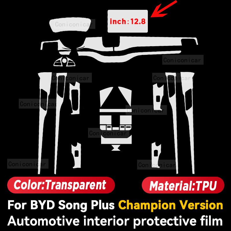 För BYD SONG Plus Champion Version 2024 2025 Bilens Multimediascreen Centerpanel TPU Bilens Inrednings Skyddsfilm