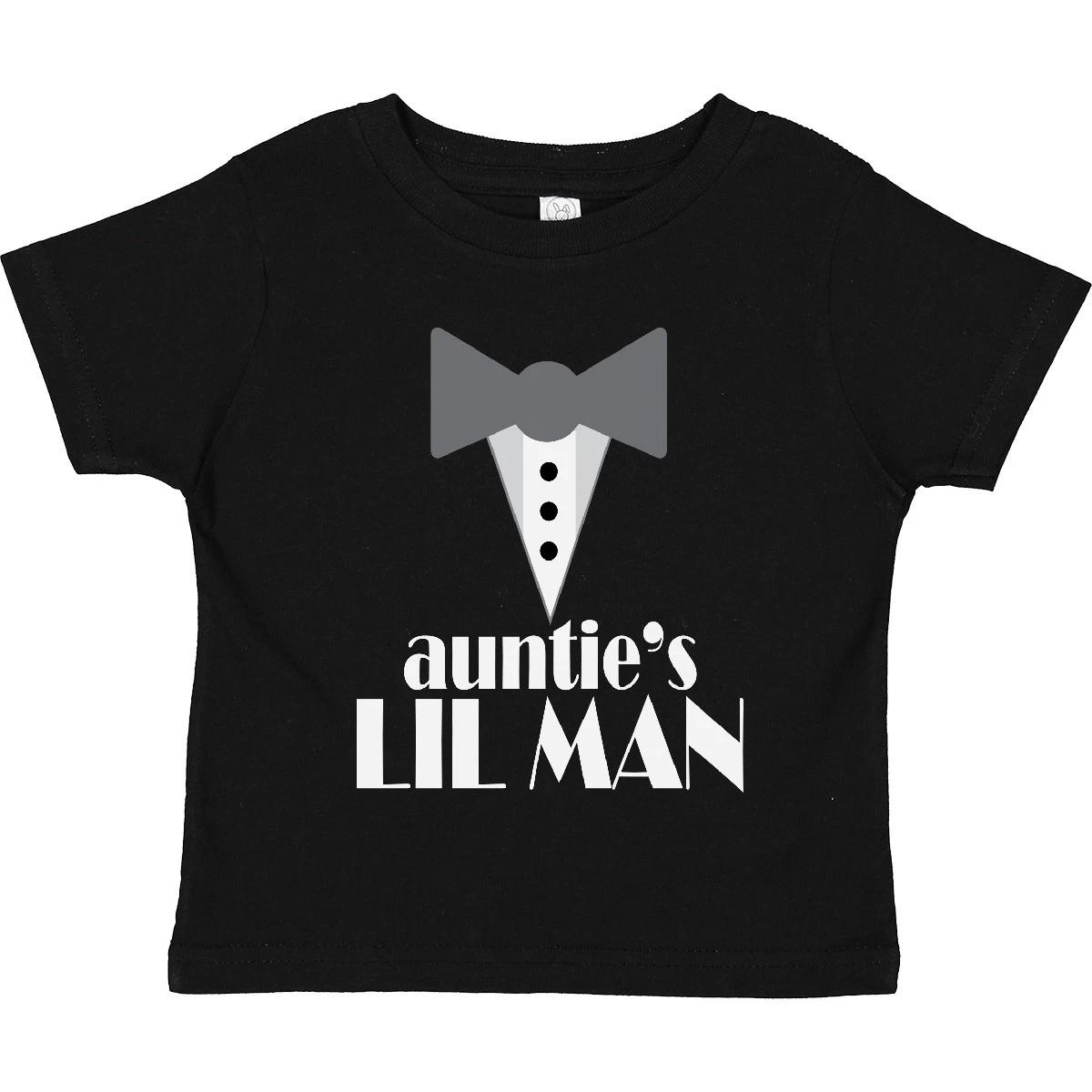 Inktastic Auntie Lil Man Tuxedo Front Toddler T-Shirt Aunt From Aunty Childs Bow 120
