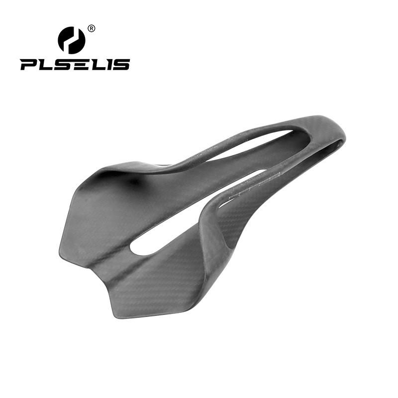 PLSELIS Carbon Fiber Bicycle Saddle Lightweight Ergonomic Hollow Nose Breathable Mountain Bike Seat PS-3001A