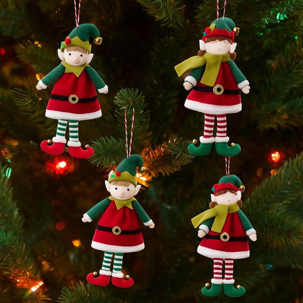 Boy Girl Christmas Elf Doll Cute Elf Plush Doll Christmas Tree Pendant  Christmas Party