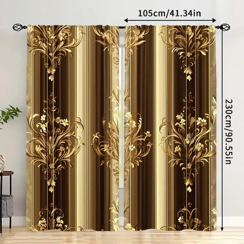 Luxurious black and gold - pole bag curtains, bedroom and kitchen decoration, home decoration, living room decoration