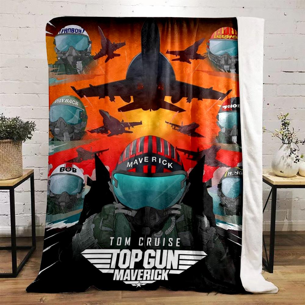 Top Gun Maverick Fighter Pilots Design Blanket Flannel Blanket for Bedroom, Living Room, Sofa, and Nap Sofas.