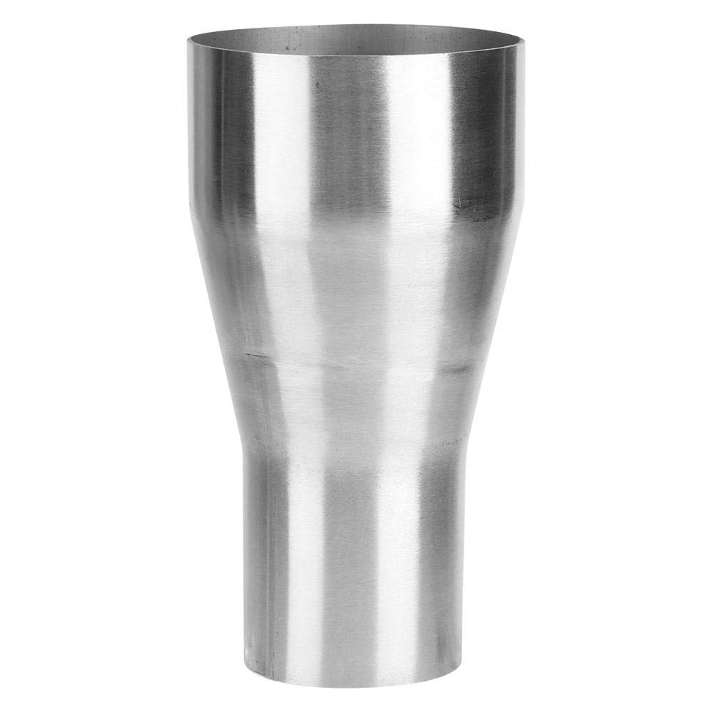 Elerose Exhaust Pipe Adapter, Universal Stainless Steel Exhaust Pipe Connector Tube Adapter Reducer Remodeling Part (Silver)(51-76MM)
