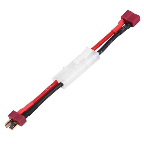 LIANHATA T-Type Connectors, Set of 2, 14AWG, 5cm Long, Silicone Jacket, Male (Female) To Female (Male) T-Plug Adapter, for RC Drone Batteries, Tamiya