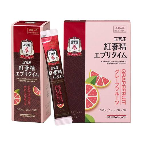 

Cheong Kwan Jang Red Ginseng Essence Every Time Grapefruit Ginseng Supplement, Korean Ginseng Concentrated Extract, 1,000mg per packet, Carefully Sele