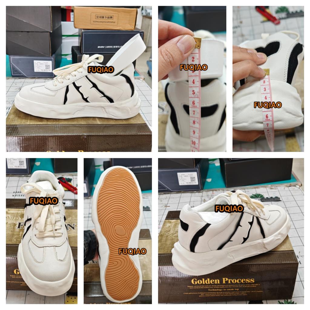 Fashion 6CM Elevator Shoes for Men Genuine Leather Fashion Lift Sports Comfortable Breathable Chunky Super Thick Platform Sneakers