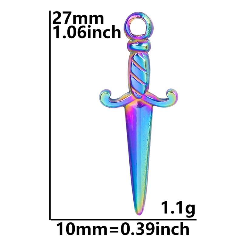 6pcs Mixed Stainless Steel Sword Charms For Jewelry Making/Materials To Make Bracelets Earrings Pendant Charm DIY Keychain Bulk