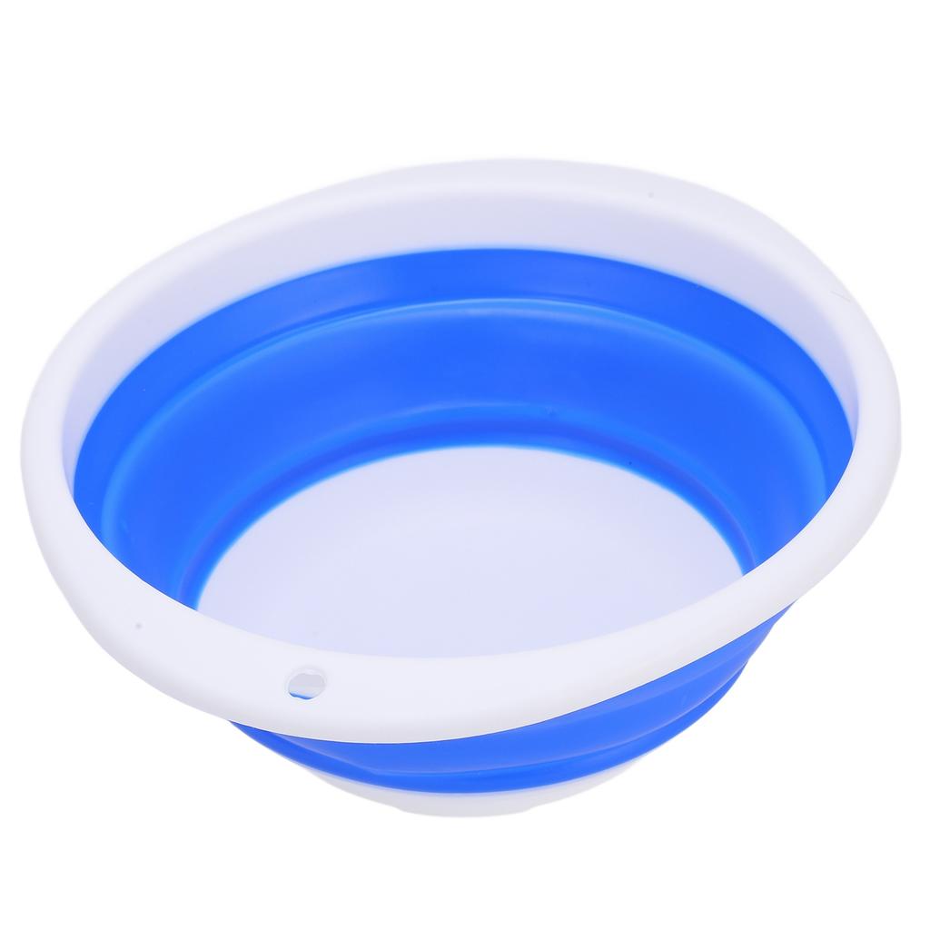Folding Basin Portable Multifunctional Plastic Rubber Vegetable Washing Bucket for Travel30x26x10cm