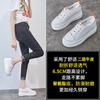 Little white shoes women's 2025 spring and summer hollow women's shoes simple and breathable 33-34 small size shoes thick sole inner height increase 