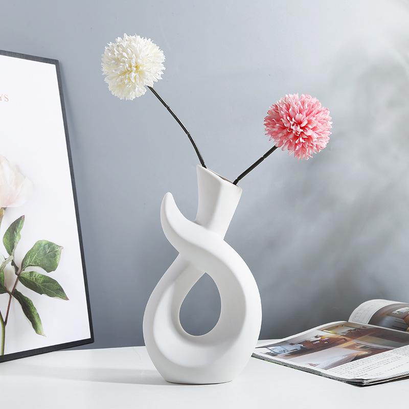 Nordic Irregular Ceramic Vase for Dried Flowers: Modern Home Decor Ornament