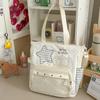 School bag cute and sweet pain bag for middle school students, high aesthetic value color-blocking Japanese niche design for girls' shoulder bag