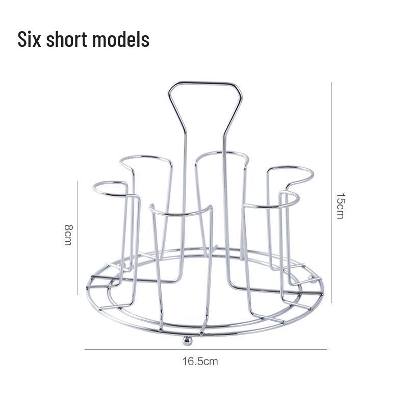 Stainless Steel Upside-Down Glass Holder: Portable Coffee Table Storage Rack