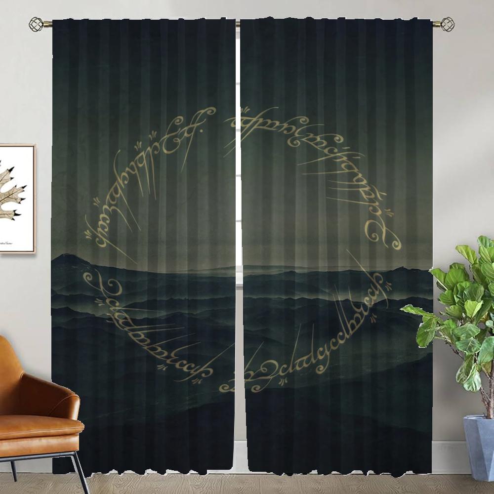The L-Lord of the Ringes Anti-mosquito Curtains for Living Room Curtain Tulle for Bedroom Shades Partition Curtains 2 Pieces