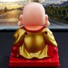 Cute Car Ornament Solar Shake Head Little Monk Good Fortune Car Rearview Pendant