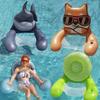 Animals Inflatable Toys Hammocks with Mesh Seats Simmer Pool Float Seat Simulation Shark Dog Shape Inflatable Recliner Float Bed