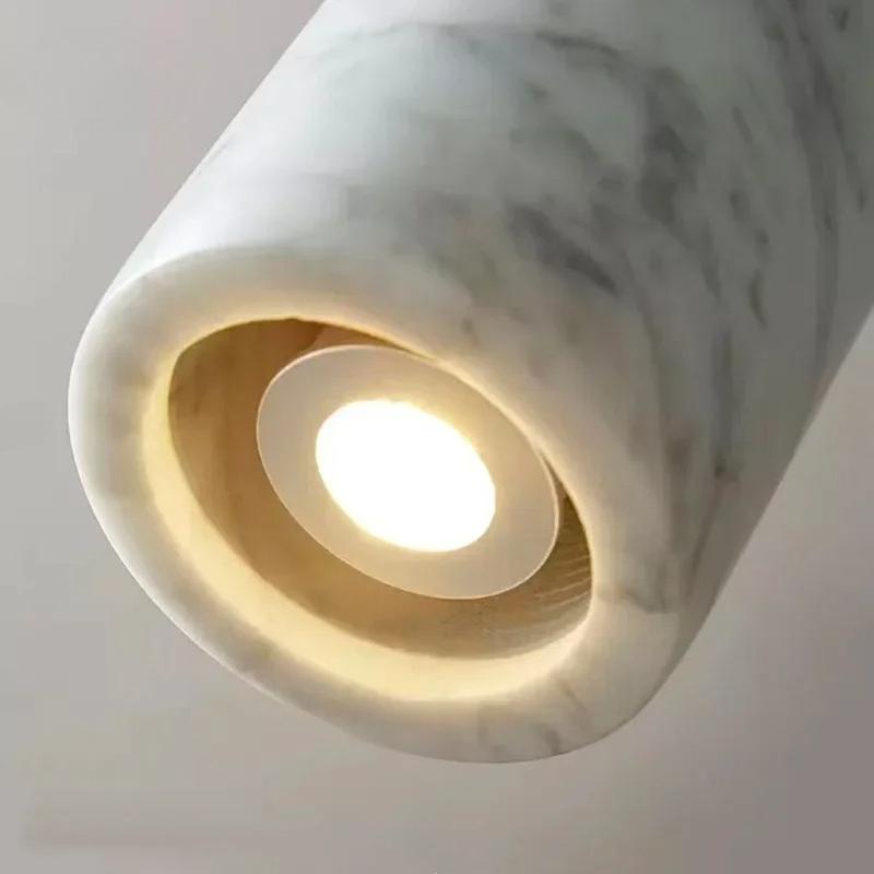 Italian Marble Pendant Light Dinning Room Decor Hanging Bedside Lamp White Green Marble Suspension Illumination