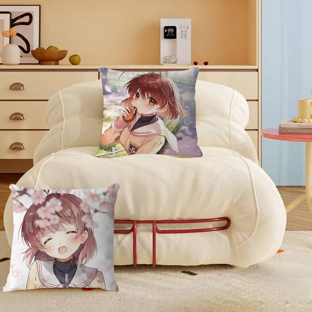 Anime C-CLANNAD Pillow Cover For Bedroom Room And Living Room Sofa Decorative Cushion Cover