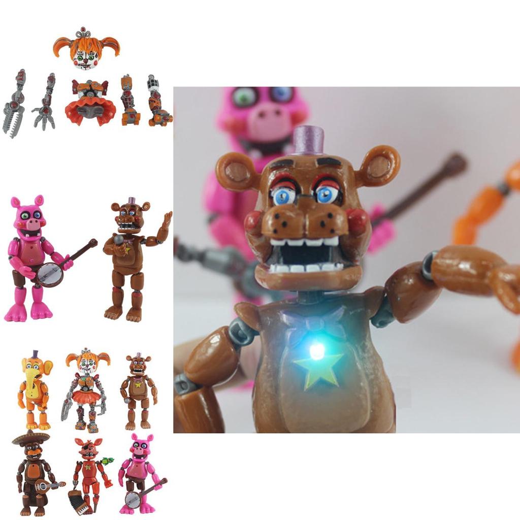 Exkluzivní sada 6 rozsvěcujících akčních figurek Five Nights At Freddy's Pro děti a sběratele