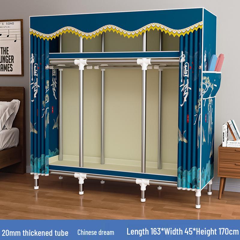 Thickened Steel Pipe Fabric Wardrobe for Dorm or Bedroom Storage