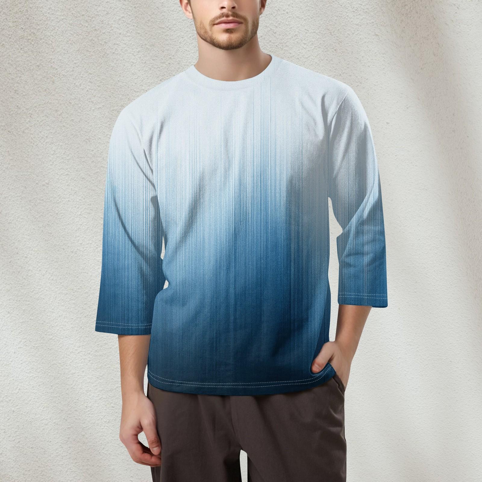 

Мужская модная футболка с круглым вырезом и рукавом 3/4 L