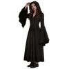 Gotisches Vampir Cosplay Mittelalterliches Langes Kleid Hexe Schwarz Neues Langes Gewand Halloween Party Rollenspiel Kostüm