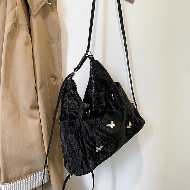 

Casual soft girl large-capacity bag women s 2025 new fashion double shoulder back bag multi-purpose shoulder bucket bag