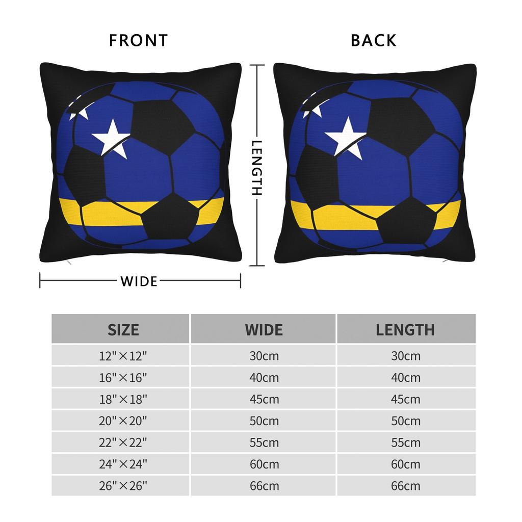 Curacao Football Soccer Square Pillow Covers Polyester Bed Car Cushion Cover Cute Decorative Throw Pillow Case 40*40