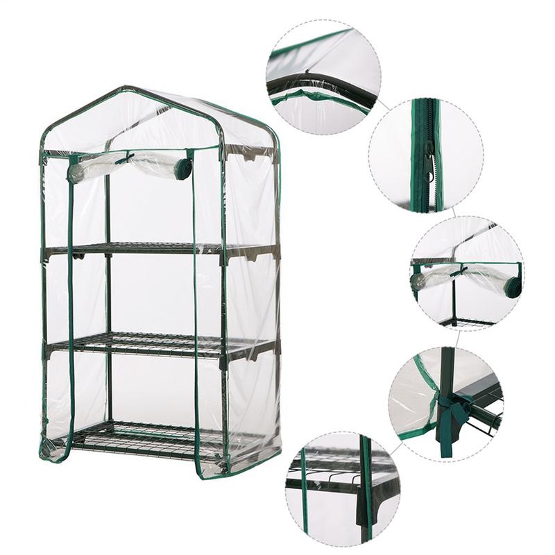 Garden House Mini Portable Garden Green House Warm Greenhouse Flower Plants Green House PVC Cover Without Iron Rack