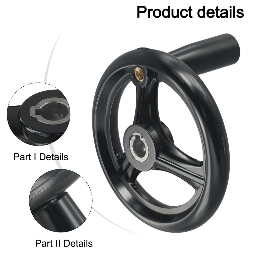 Plastic 3 Spoke Hand Wheel with Rotating Handle for Milling Machine Use