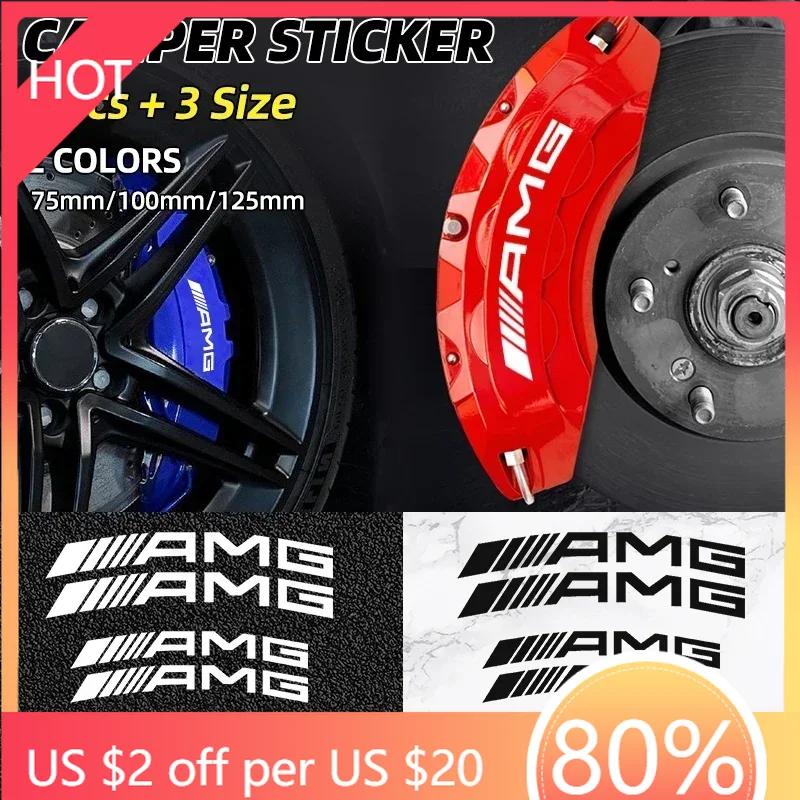 Nálepka na auto 6ks Štýlovanie auta Nálepky na brzdový strmeň auta Pre AMG Mercedes Benz W204 W124 W201 W202 W212 W220 W205 GLA CLA Automot