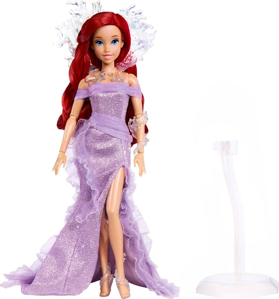 Mattel Disney Collector's Ariel The Little Mermaid Doll with Display Stand, Celebrating the 35th Anniversary of the Disney Film