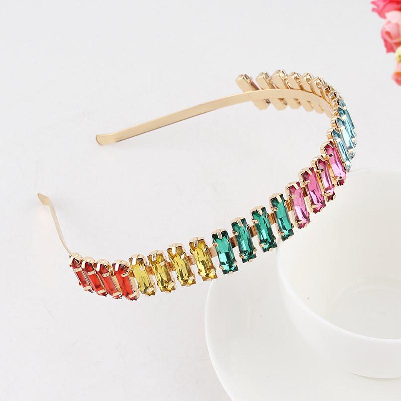 Baroque Colorful Rhinestone Headband Hair Hoop Women Hair Accessories New Shiny Fashion Crystal Flower Crown Head Wrap