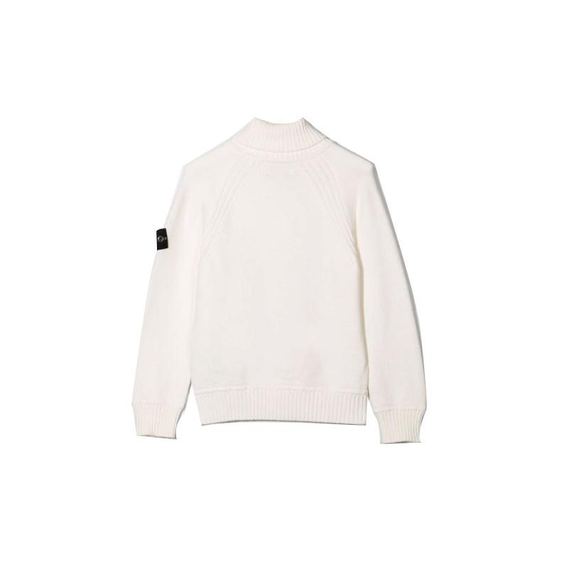 Stone Island Sweater Logo Embroidery Solid Color Warm Turtleneck Kids sweater White 7516504A2-V0001