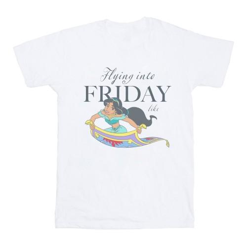 Disney Womens/Ladies Princess Jasmine Flying Into Friday Like Cotton Boyfriend T-Shirt