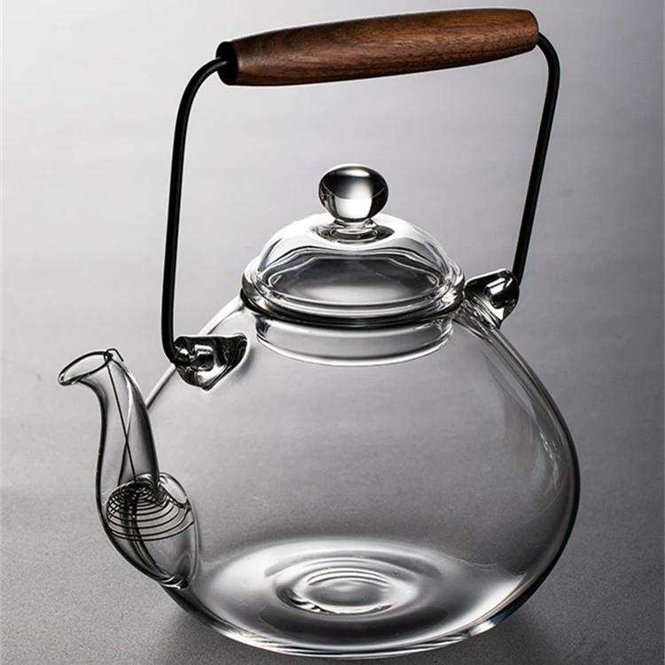 

Чайник в японском стиле, термостойкий стеклянный чайник с ручкой, домашняя банка, электрический чайник для керамики, нагревающийся прозрачный