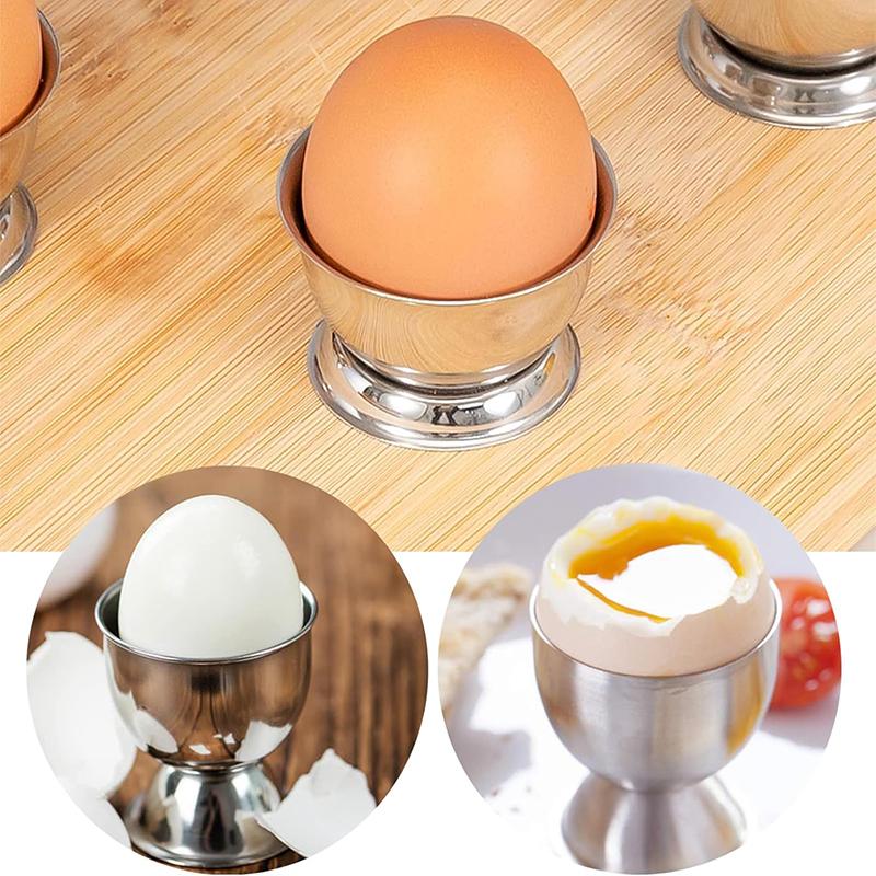 Stainless Steel Egg Cups Soft Boiled Egg Holder Breakfast Tray Egg Cup Holder Cooking Tool Egg Storage Holder Kitchen Gadgets