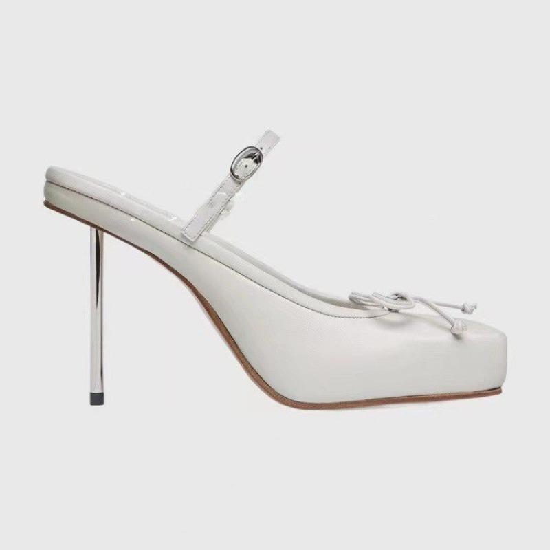 

Fashion Super High Heel Slippers Spring New Bow Square Head Cat with Slippers with A Line with Women s Shoes 40 белый