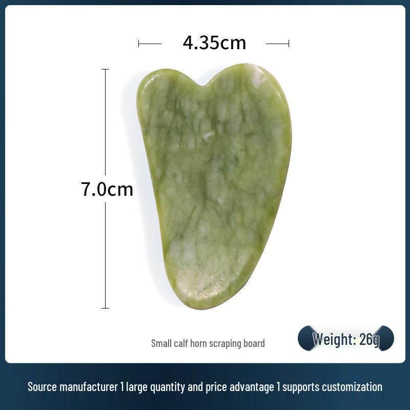 

Блідо-зелений ролер з нефриту Фенікса та набір гуа ша у формі серця