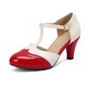 Fashion Women T-tied High Heels Mary Janes Pumps Retro Lolita Shoes Buckle Strap Wedding Bridal Shoes mujer bombas Size 34-46 Spring New