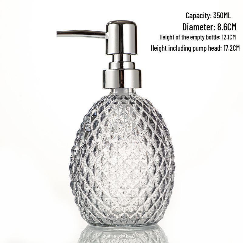Elegant Oval Glass Pump Bottle for Shampoo, Shower Gel, Soap, and Hand Sanitizer