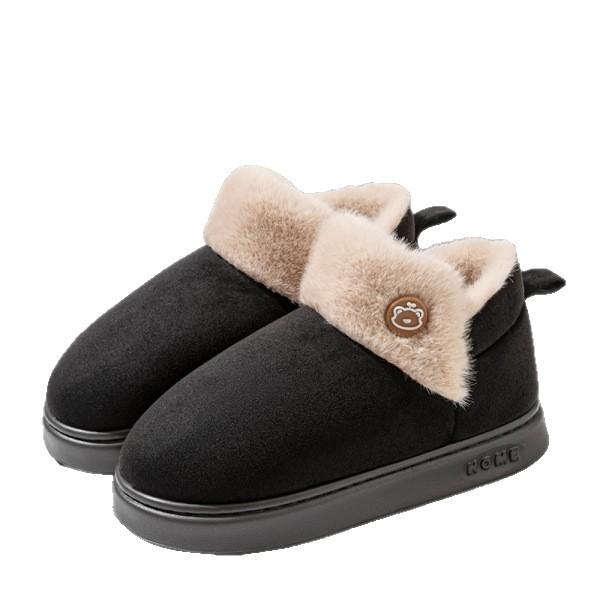 Winter bag and cotton slippers, fashionable versatile non-slip thick-soled velvet warm snow boots, couple cotton shoes