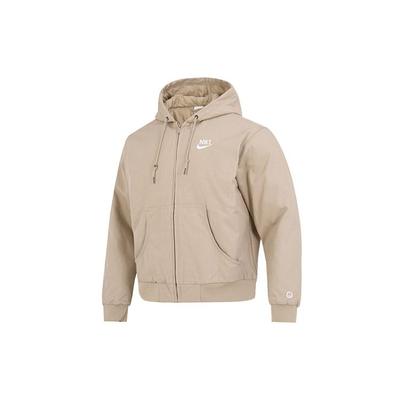 Jaqueta Corta-Vento com Capuz e Zíper com Estampa do Logotipo NSW HBR-S para Homem Caqui DQ4184-247