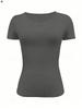 Cropped Slim-fit Round Neck Short-sleeved T-shirt
