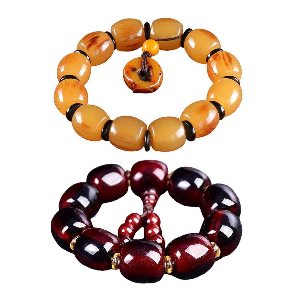 Elastic Wristchain Natural Buddhist Prayer Beads Bracelet for Meditation and Peace Handmade Jewelry Religious Gift