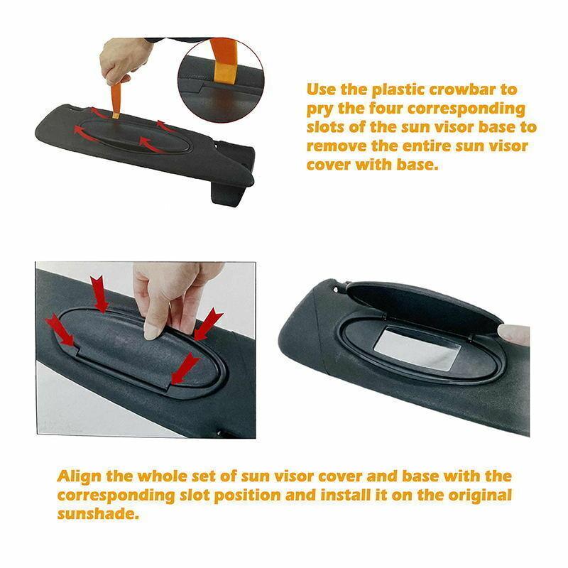 2pc For Porsche 996/997-911, 986/987 Boxster,Cayman Sun Visor Mirror Cover Black