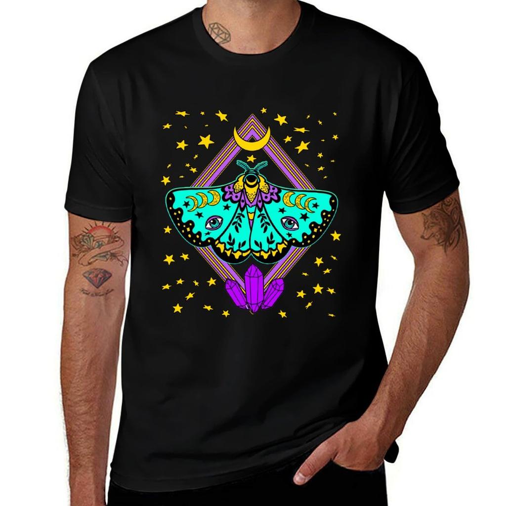 Mystisches Motten Schmetterling Mond Goblincore T-Shirt Lässiges Arbeits-T-Shirt