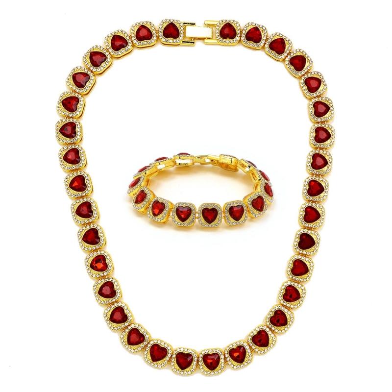 Elegant Necklace Sparkling Full Rhinestones Bracelet Alloy Texture Suitable for Evening Parties and Everyday Charm