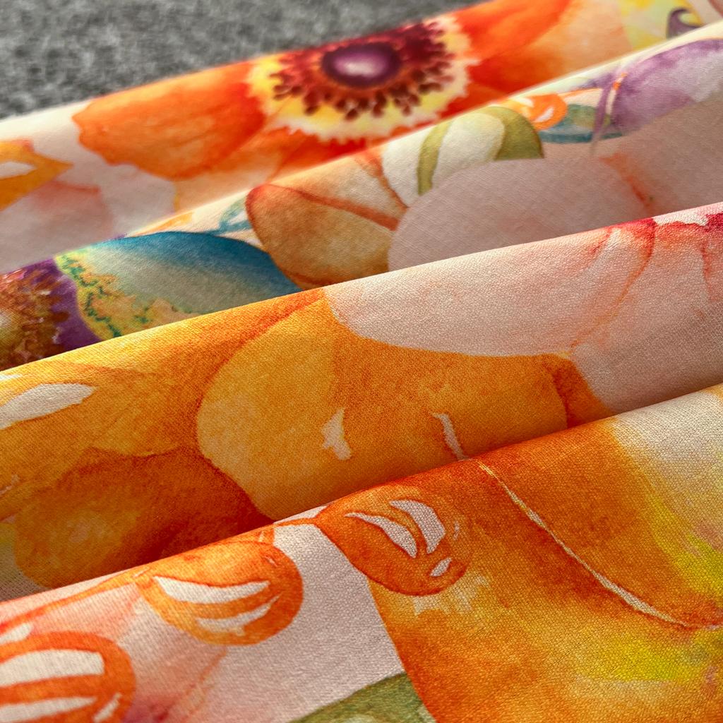 Kleid mit Blumendruck für Damen, Rüschen, fliegende Ärmel, kontrastierende einreihige Kleider, Taillenschnürkleider im Palaststil