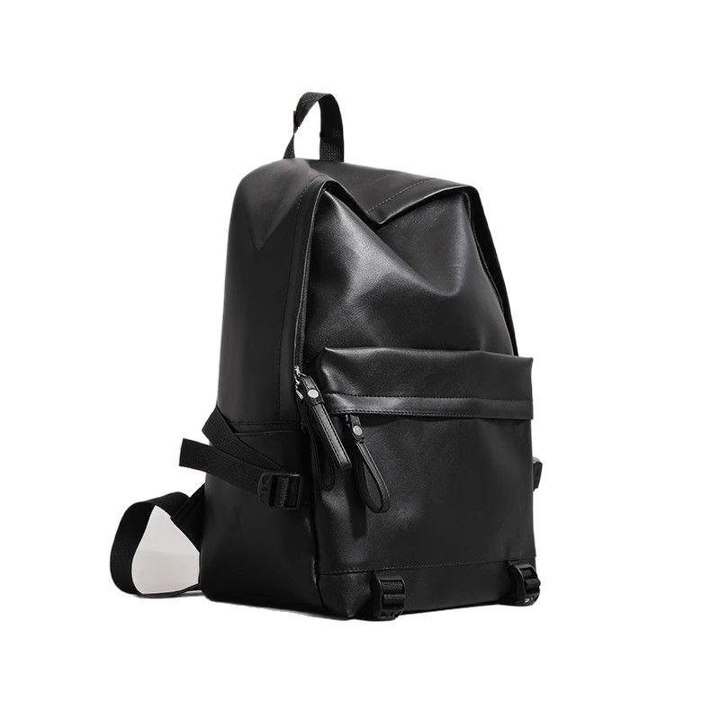 Schoolbag1011 New Pu Soft Leather Waterproof Schoolbag Female College Student Simple Computer Backpack Girls White Leather Backpack