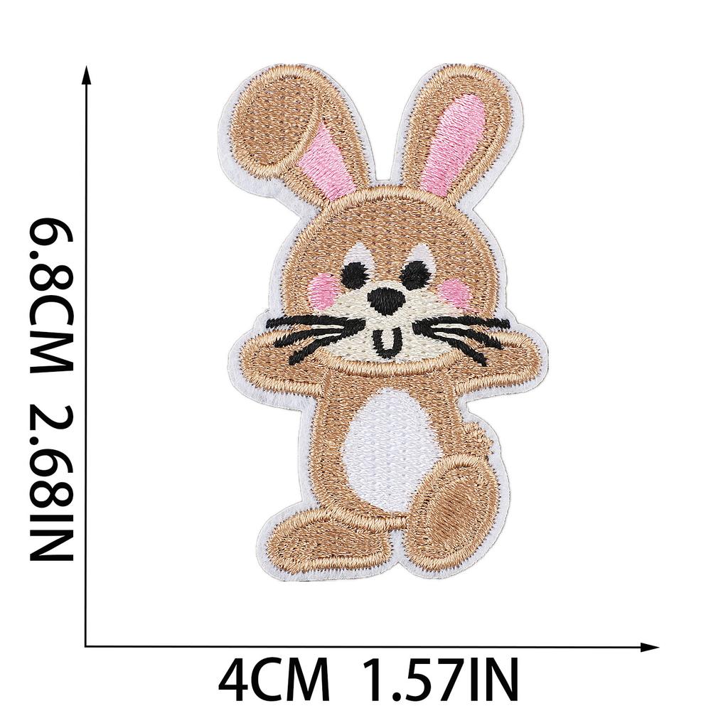 Holiday Dress Embroidery Cloth Sticker Easter Bunny Patch Sticker Cartoon Egg Computer Embroidery Label Carrot Chapter Boy